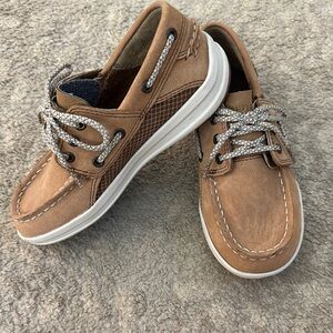 Boys Tan Boat Shoes- size boys 12